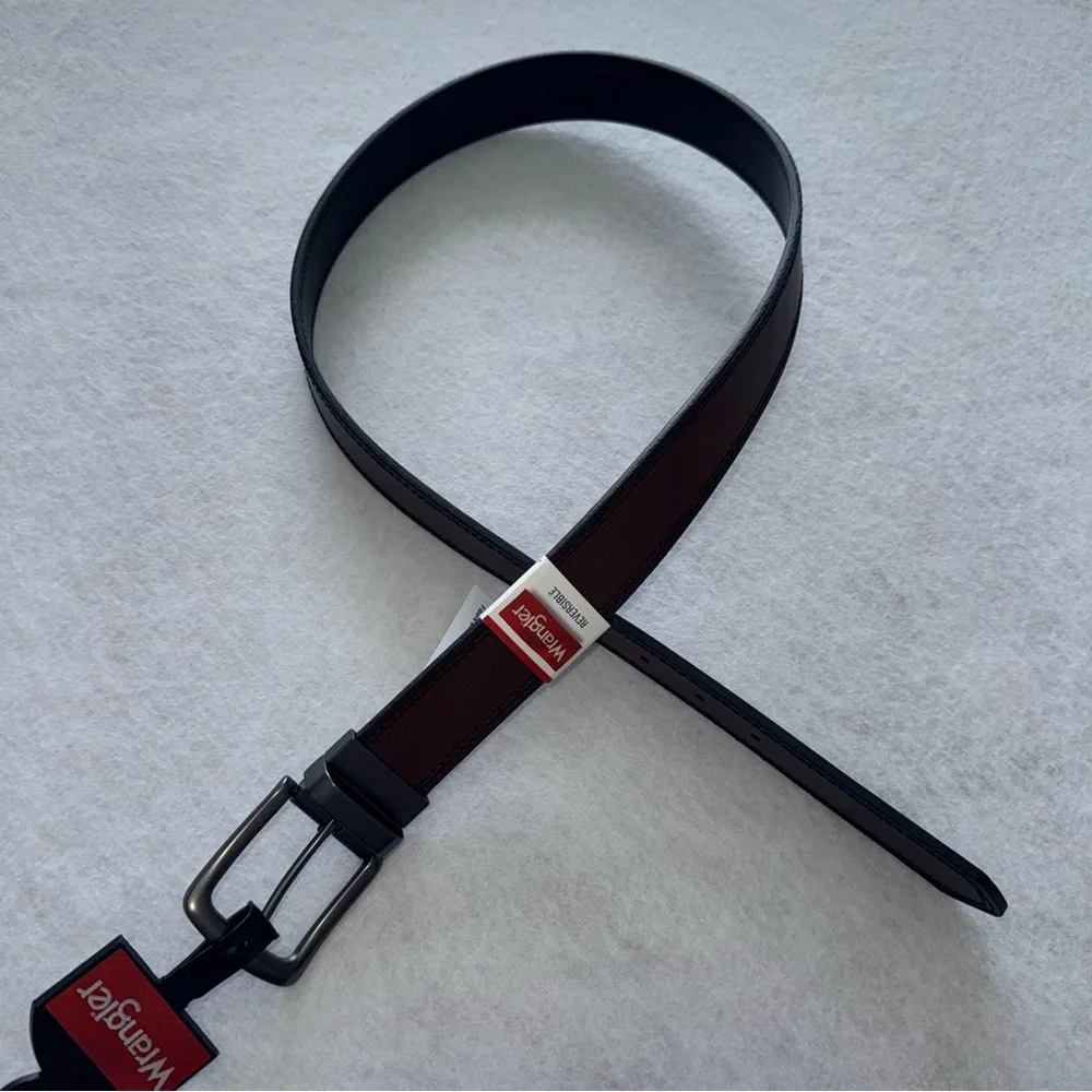 NWT‎ Wrangler Men's Brown and Black Reversible Leather Belt size 38